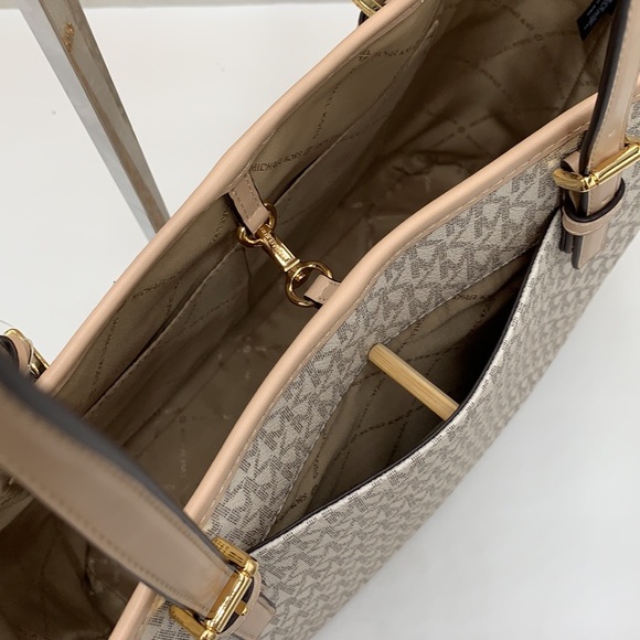 MICHAEL KORS JET SET TRAVEL MEDIUM CARRYALL TOTE BUFF MULTI COLOR - Picture 8 of 16